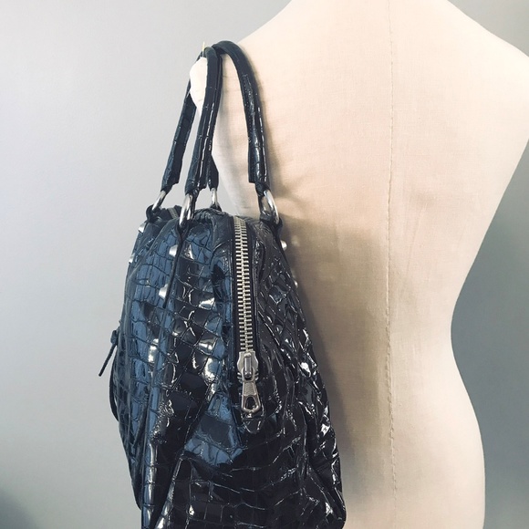 Italy Le Solim Patent Leather Bag Black - Picture 3 of 8